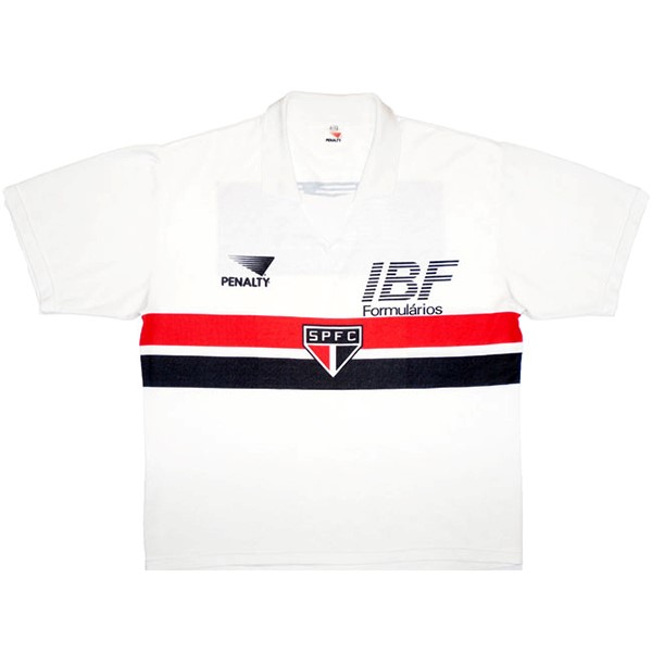 Camiseta São Paulo PENALTY Replica Primera Ropa Retro 1991 Blanco